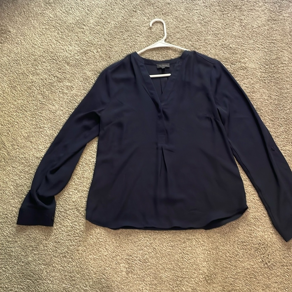 The Limited. Size small. Blue blouse. V-neck.